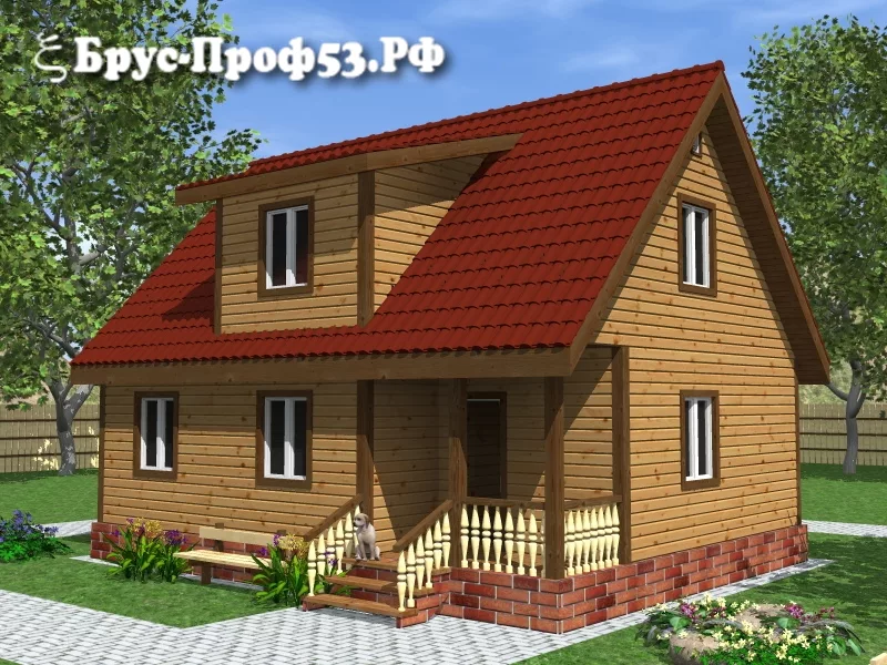 Дом из бруса D21 — 7×9 м