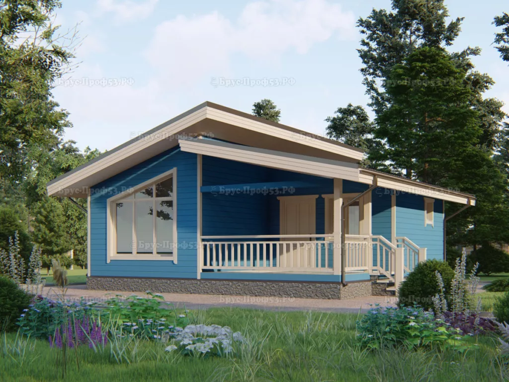 Каркасный дом Dk 238 — 57,8 м², 8×8 м