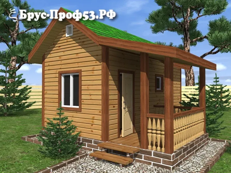 Проект бани из бруса B11