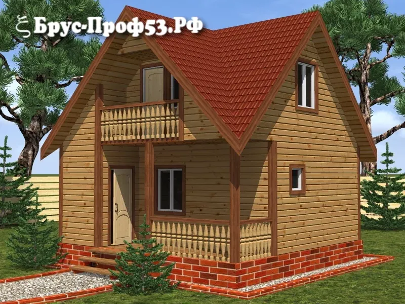 Проект бани из бруса B12