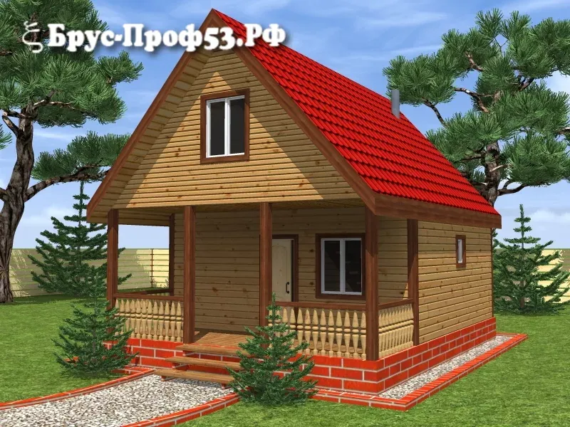 Проект бани из бруса B15
