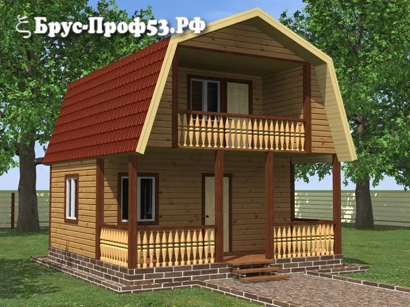 Проект бани из бруса B16