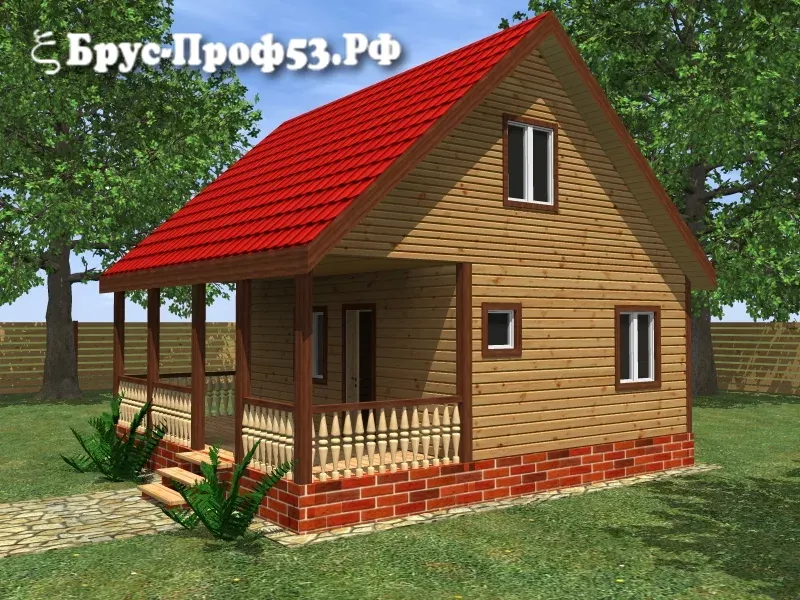 Проект бани из бруса B18