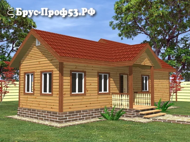 Проект бани из бруса B8