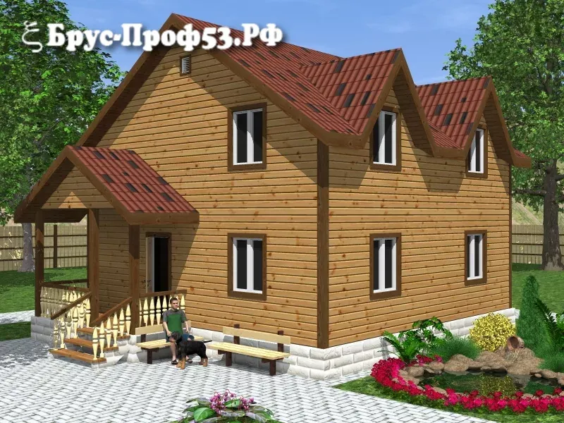 Проект дома из бруса: D19