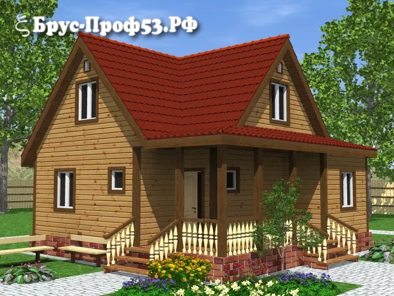 Проект дома из бруса: D20
