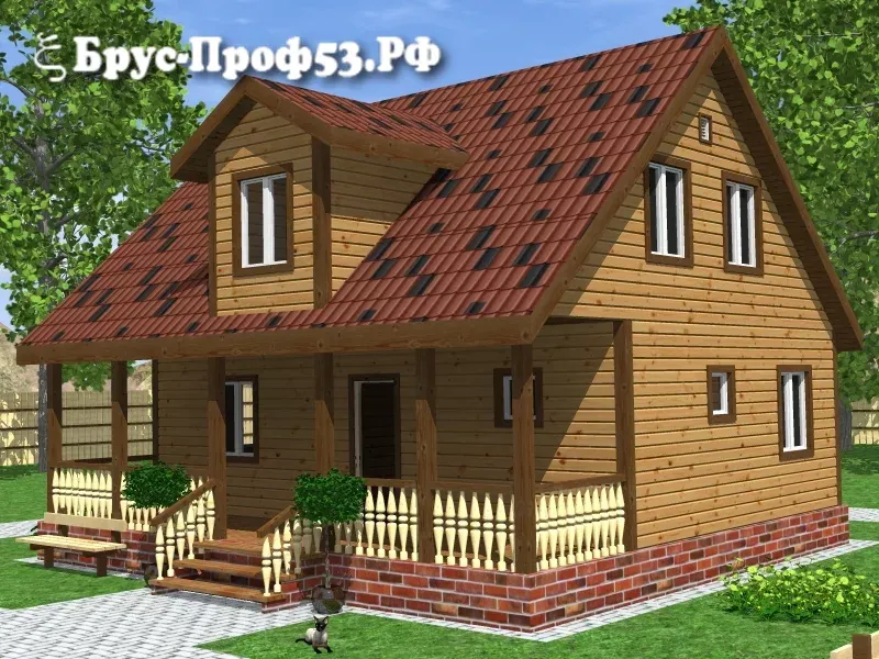 Проект дома из бруса: D24