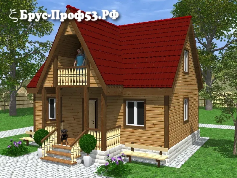 Проект дома из бруса: D25