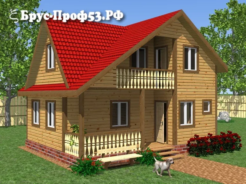 Проект дома из бруса: D26
