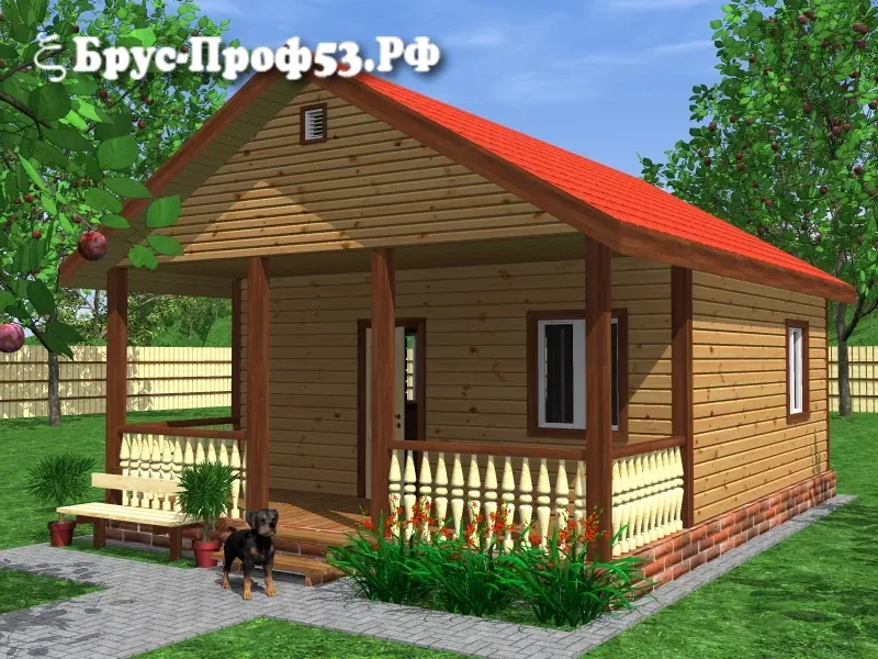 Дом из бруса D4 — 6×8 м