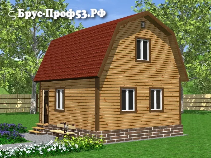Дом из бруса D9 — 6×6 м