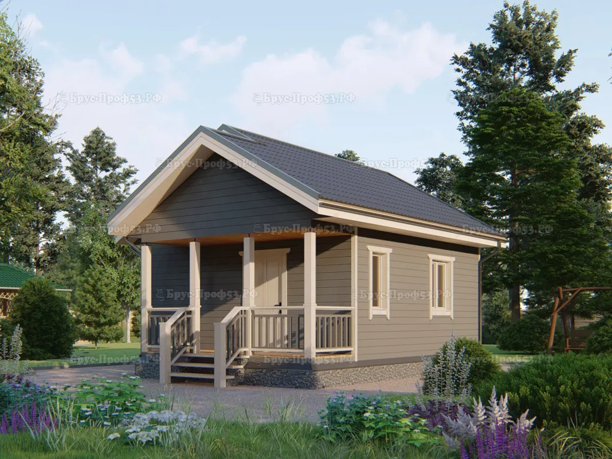 Каркасный дом Dk 01 — 37 м², 6×6 м
