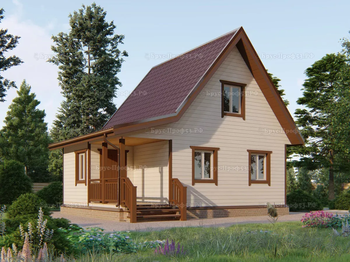 Каркасный дом Dk 02 — 65 м², 8×6 м