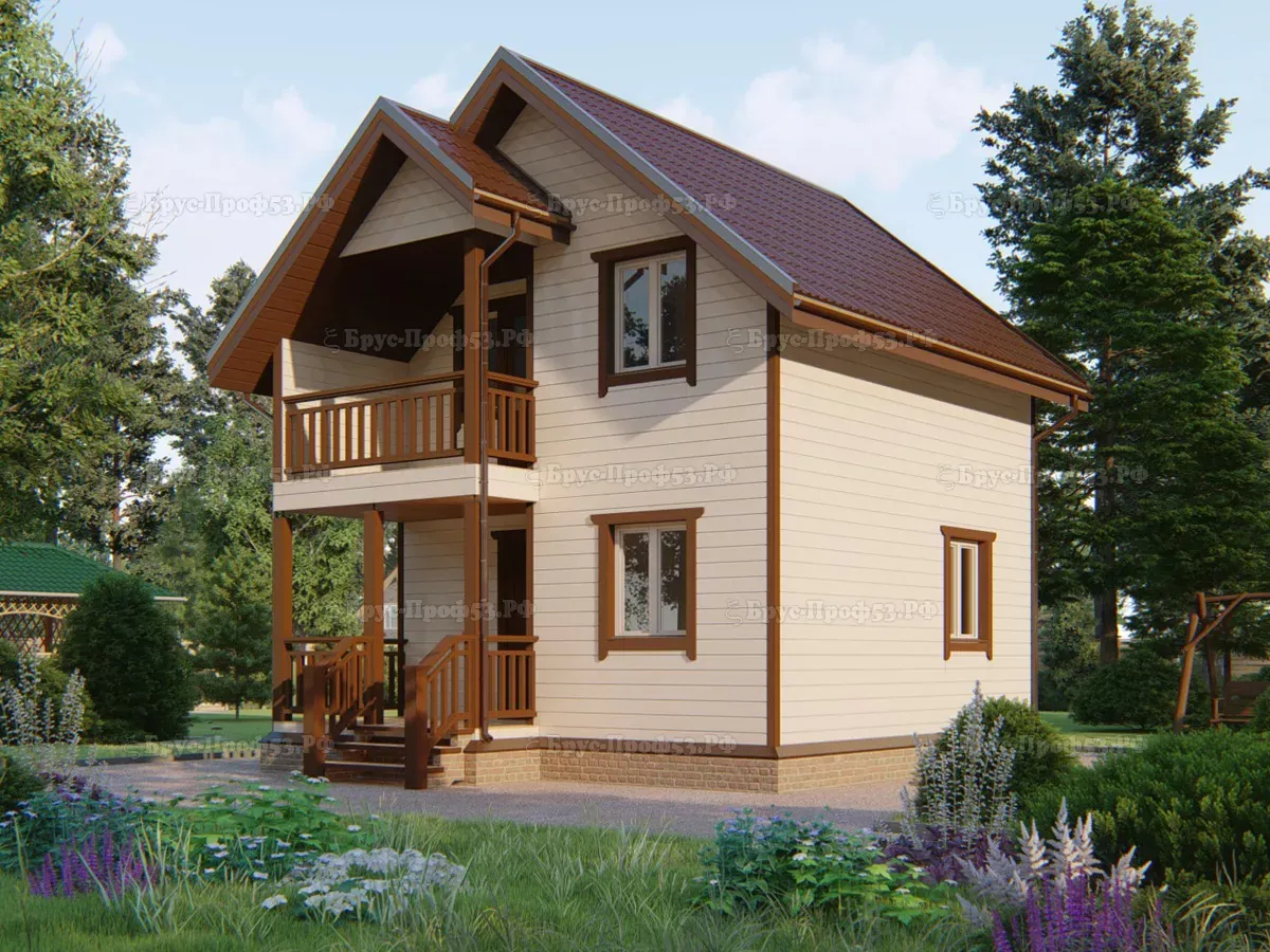Каркасный дом Dk 19 — 66,7 м², 6×6 м