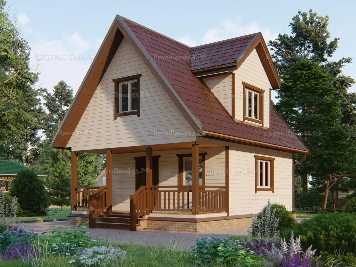 Каркасный дом Dk 64 — 75,2 м², 8×6 м